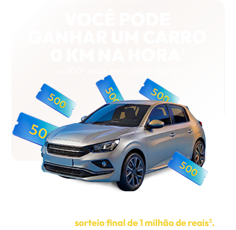10 carros zero-km e mais de 2.000 prêmios de 500 reais em crédito Hub4Pay